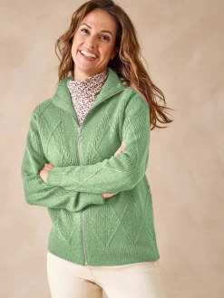 Gilet géométrique col camionneur zippé