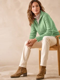 Gilet géométrique col camionneur zippé