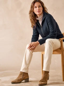 Gilet géométrique col camionneur zippé