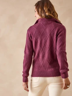 Gilet géométrique col camionneur zippé