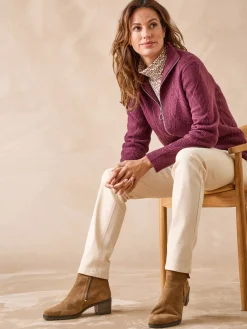 Gilet géométrique col camionneur zippé