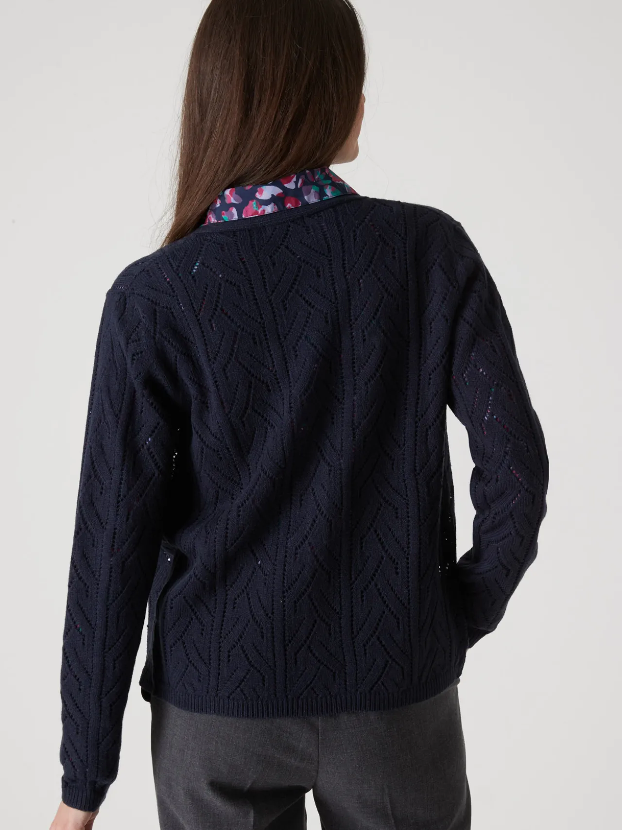 Gilet maille point fantaisie avec laine