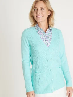 Gilet manches longues point ajouré