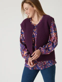 Gilet point mousse sans manches