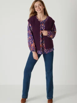 Gilet point mousse sans manches