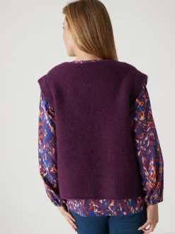 Gilet point mousse sans manches