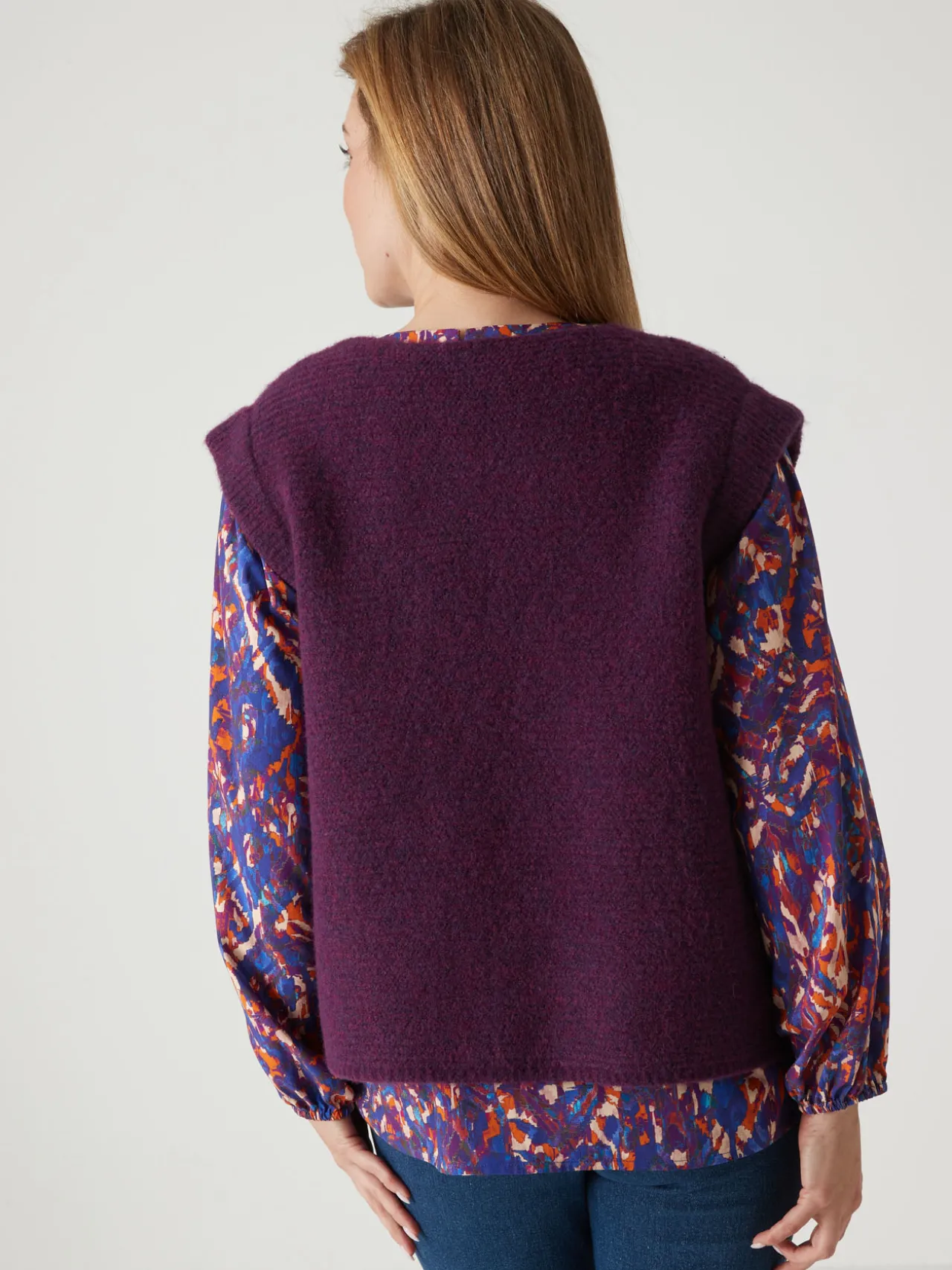 Gilet point mousse sans manches