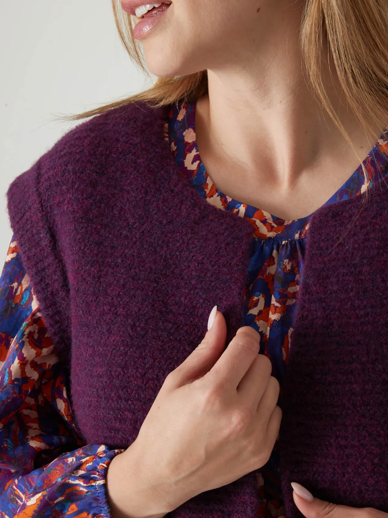 Gilet point mousse sans manches