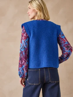 Gilet point mousse sans manches