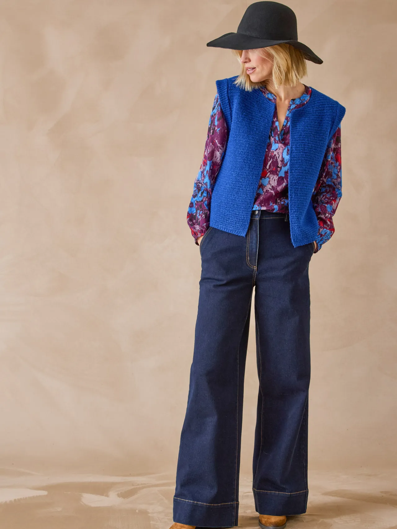 Gilet point mousse sans manches