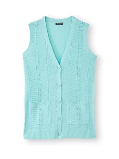 Gilet sans manches point ajouré