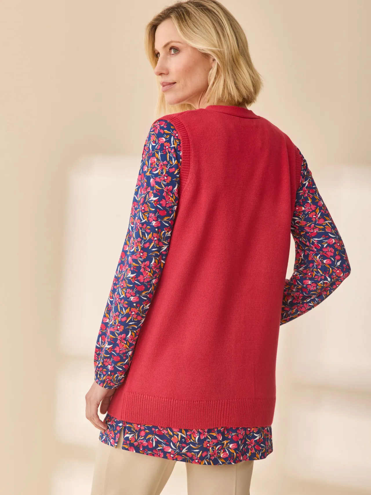 Gilet sans manches point ajouré