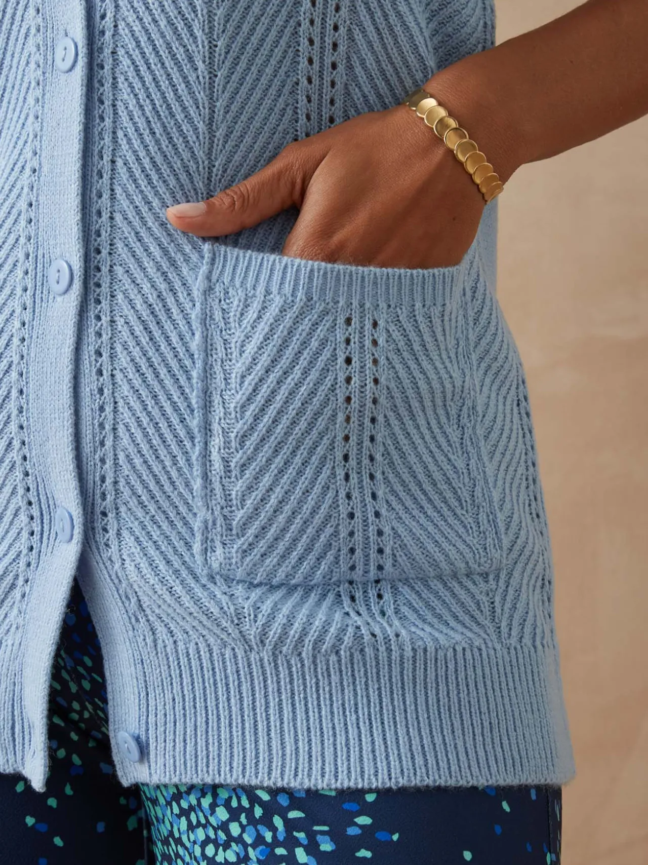 Gilet sans manches point ajouré