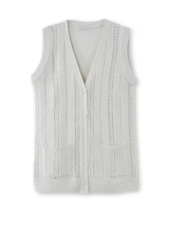 Gilet sans manches point ajouré