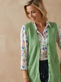 Gilet sans manches point ajouré