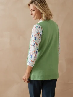 Gilet sans manches point ajouré