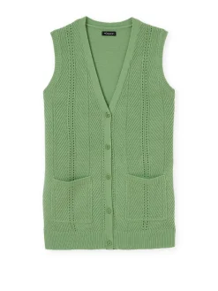 Gilet sans manches point ajouré