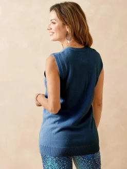 Gilet sans manches point ajouré