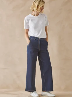 Jean 5 poches large et court