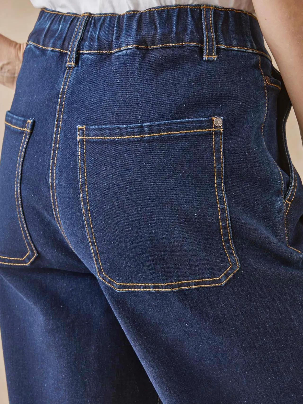 Jean 5 poches large et court