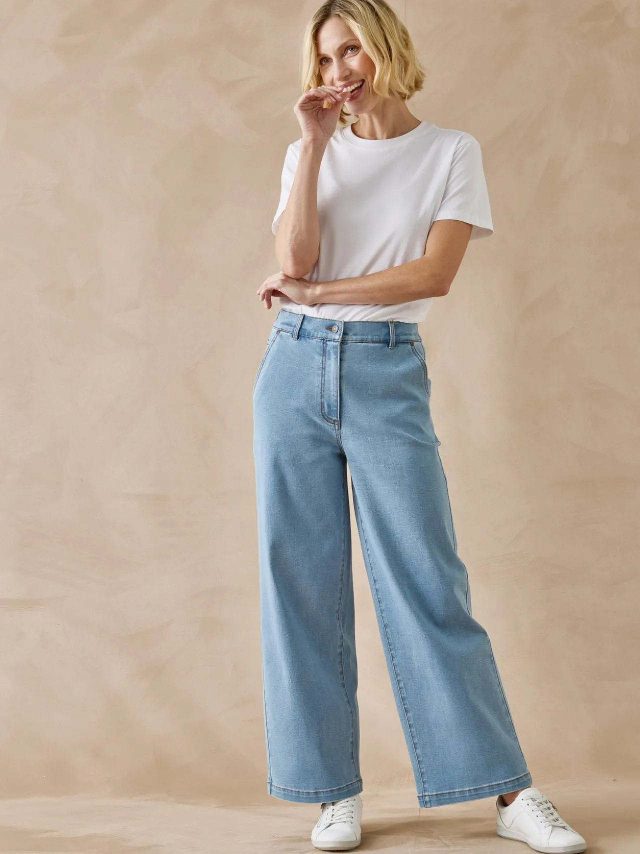 Jean 5 poches large et court