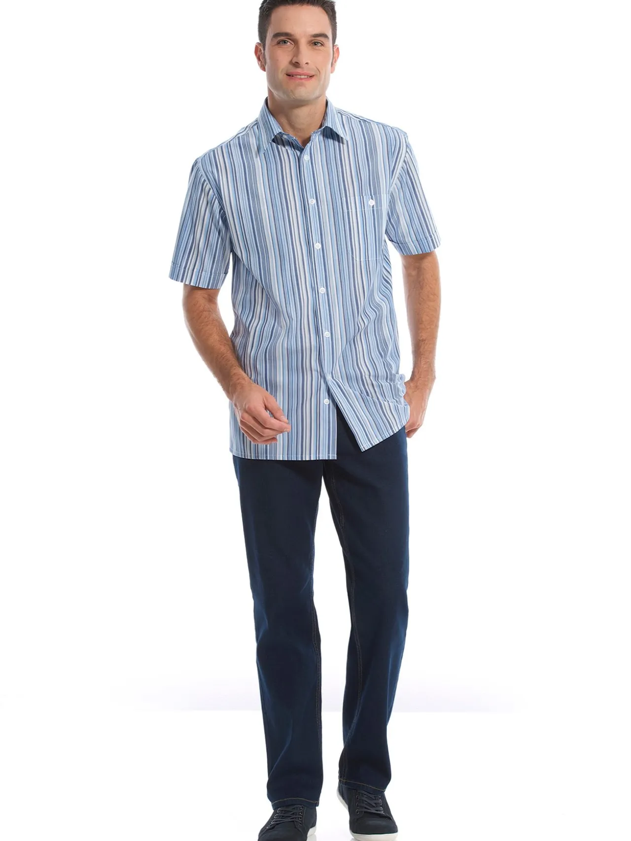 Jean droit extensible élastiqué