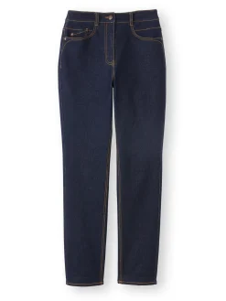 Jean droit taille haute stretch