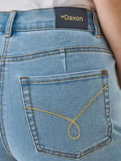 Jean droit taille haute stretch