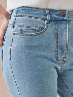 Jean droit taille haute stretch