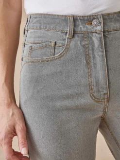 Jean droit taille haute stretch