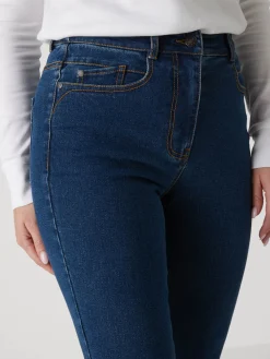 Jean droit taille haute stretch