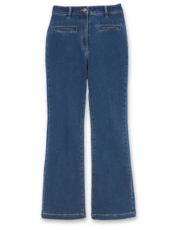 Jean élastiqué bas évasé stature -1.60 m