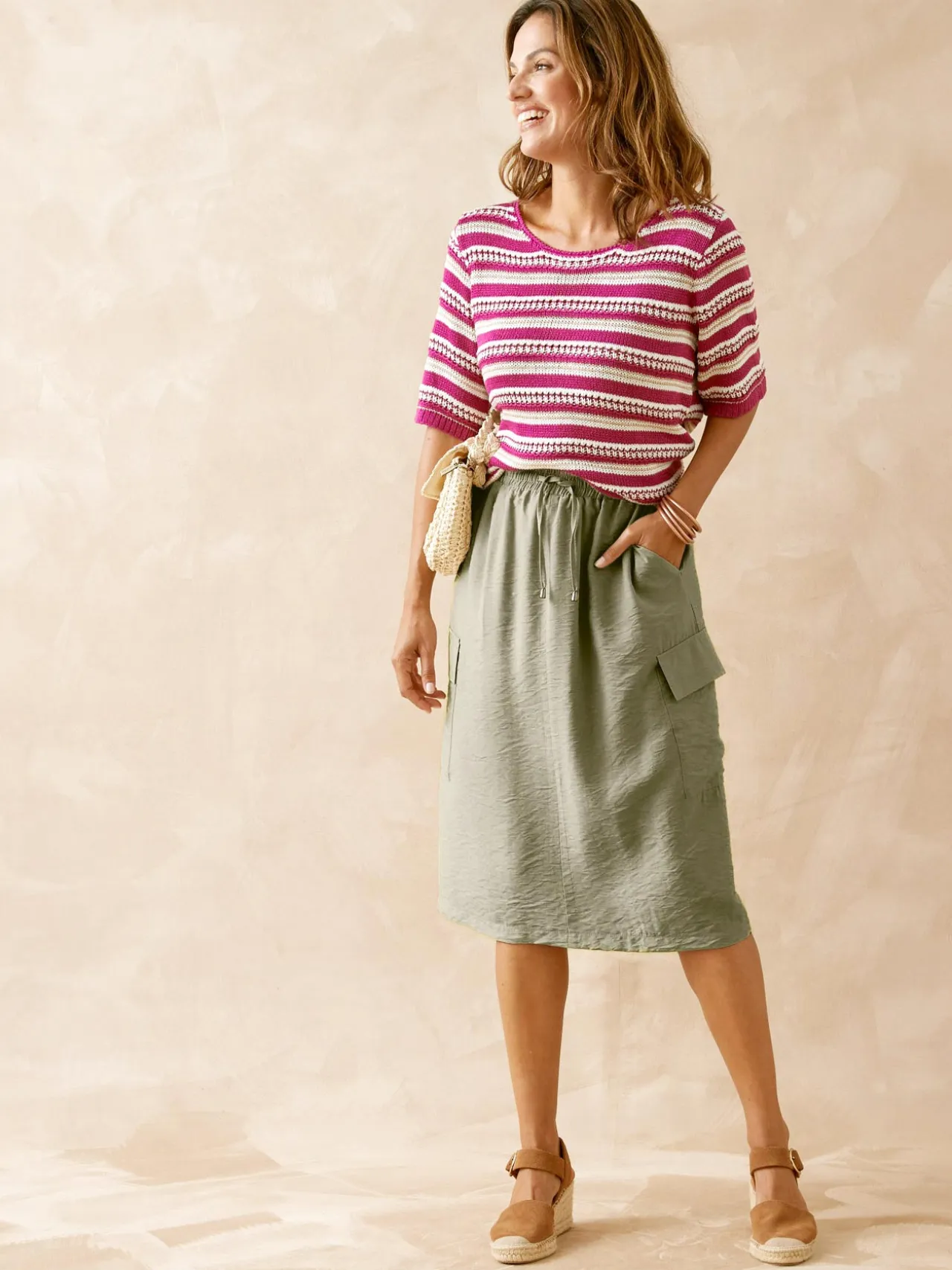 Jupe cargo élastiquée