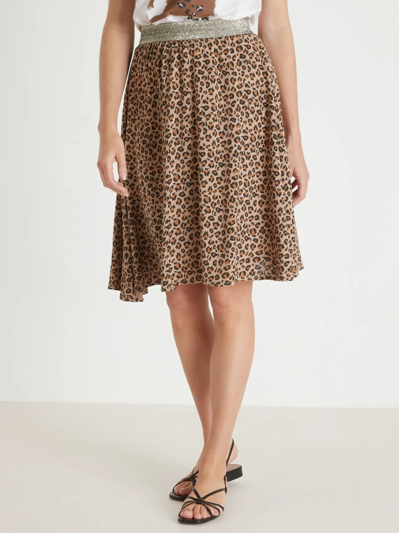 Jupe courte entièrement élastiquée