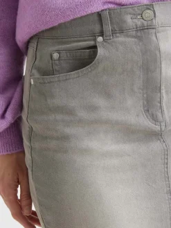 Jupe droite en denim extensible