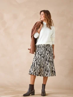 Jupe en maille, entièrement élastiquée