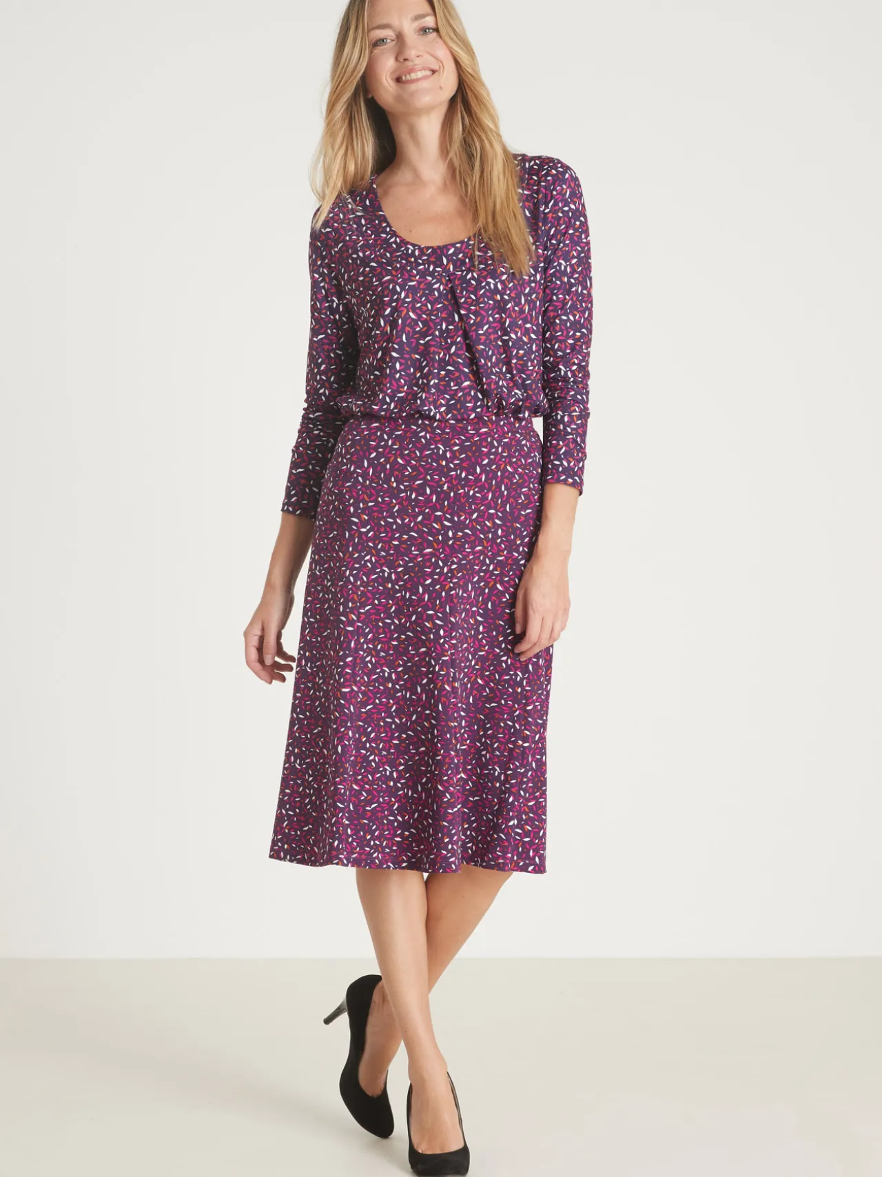 Jupe en maille, entièrement élastiquée