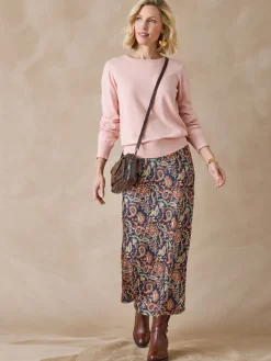 Jupe en satin élastiquée