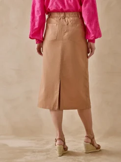 Jupe en toile coton et lin