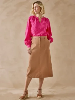 Jupe en toile coton et lin