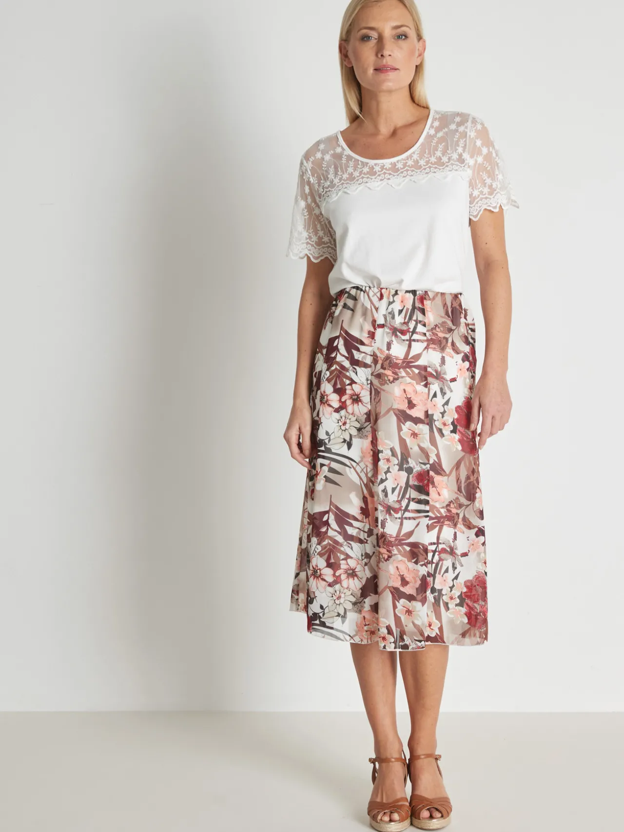 Jupe élastiquée évasée