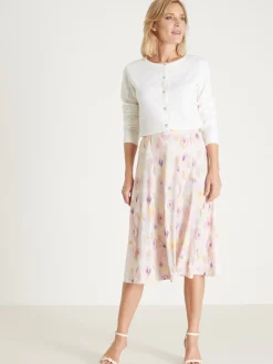 Jupe élastiquée évasée en maille