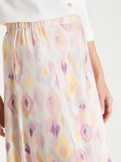 Jupe élastiquée évasée en maille