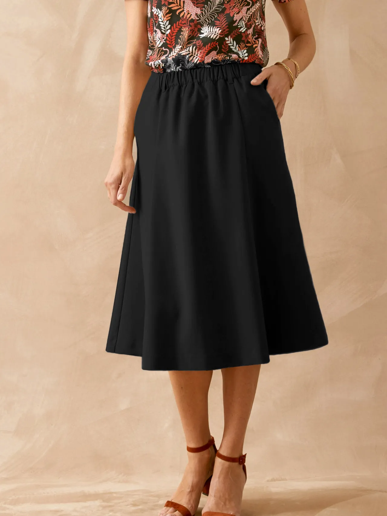 Jupe mi-longue évasée