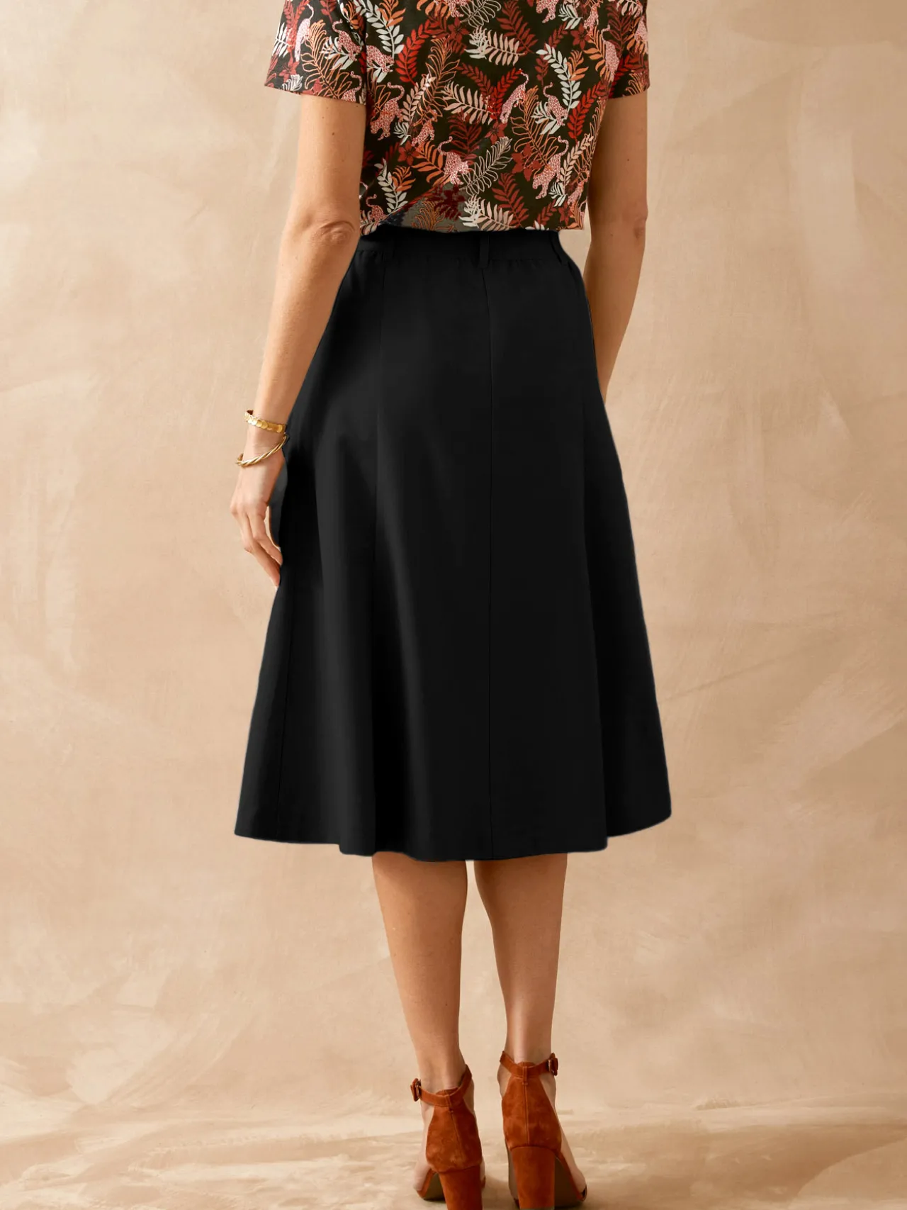 Jupe mi-longue évasée