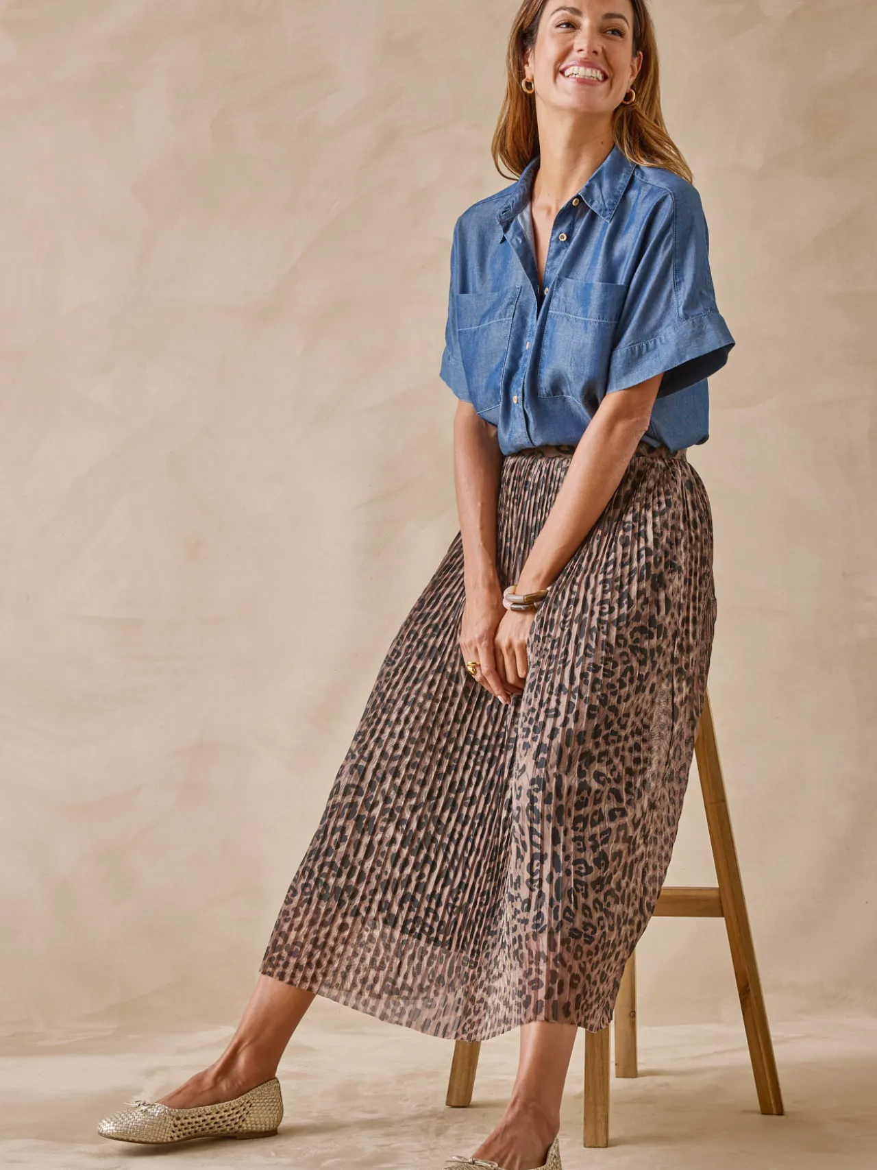 Jupe plissée en résille