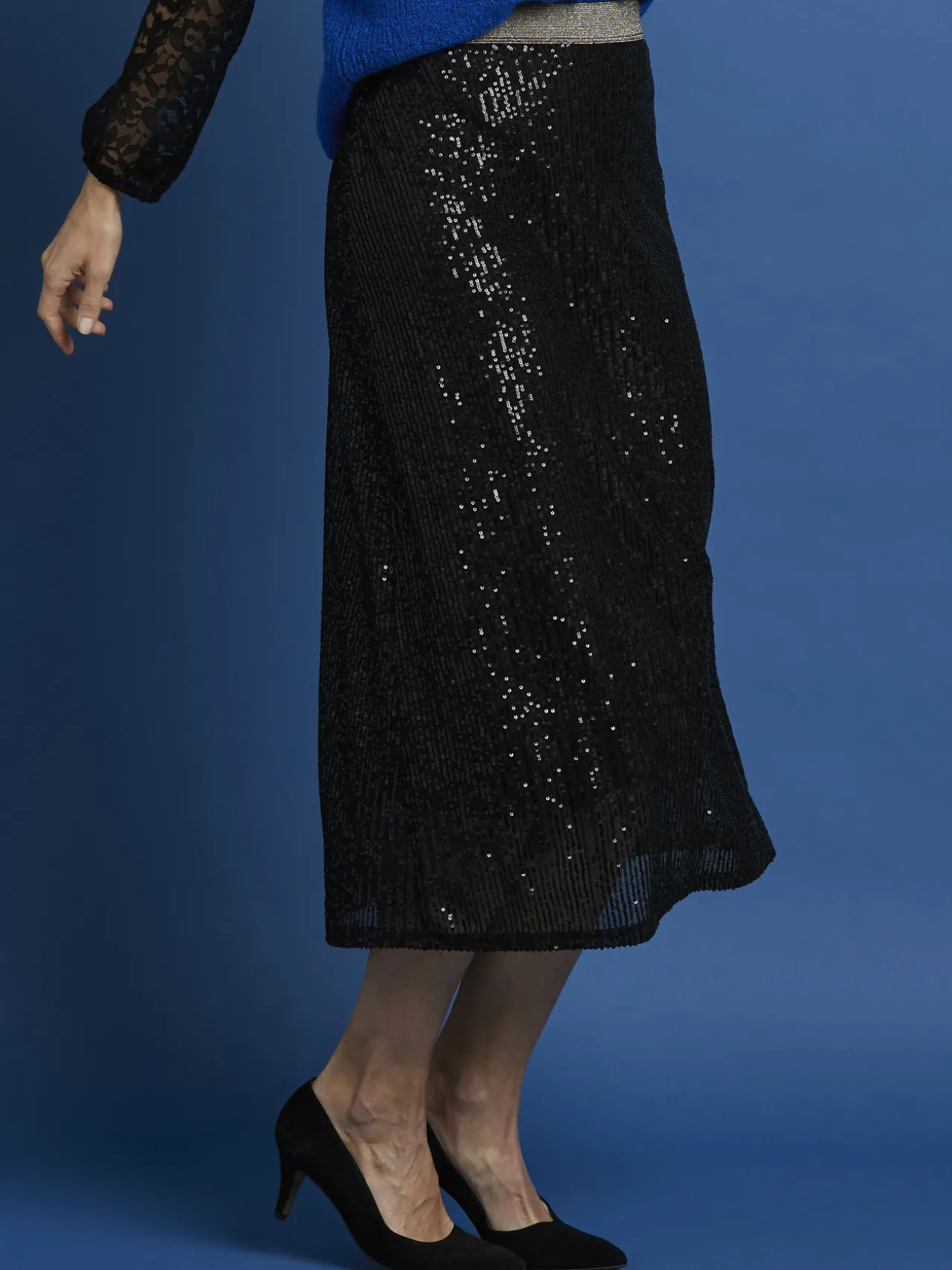 Jupe évasée à sequins