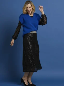 Jupe évasée à sequins