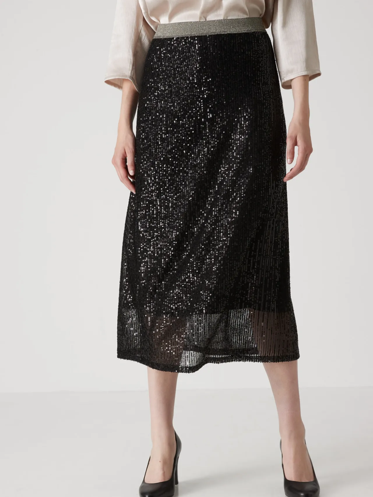 Jupe évasée à sequins