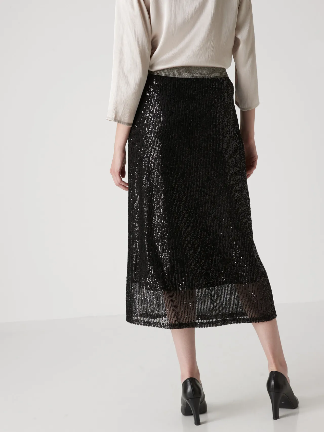 Jupe évasée à sequins